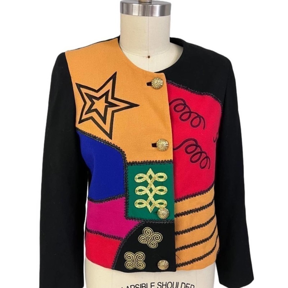 Vintage 80s Lilli Ann Wool Sweater Multi Colored